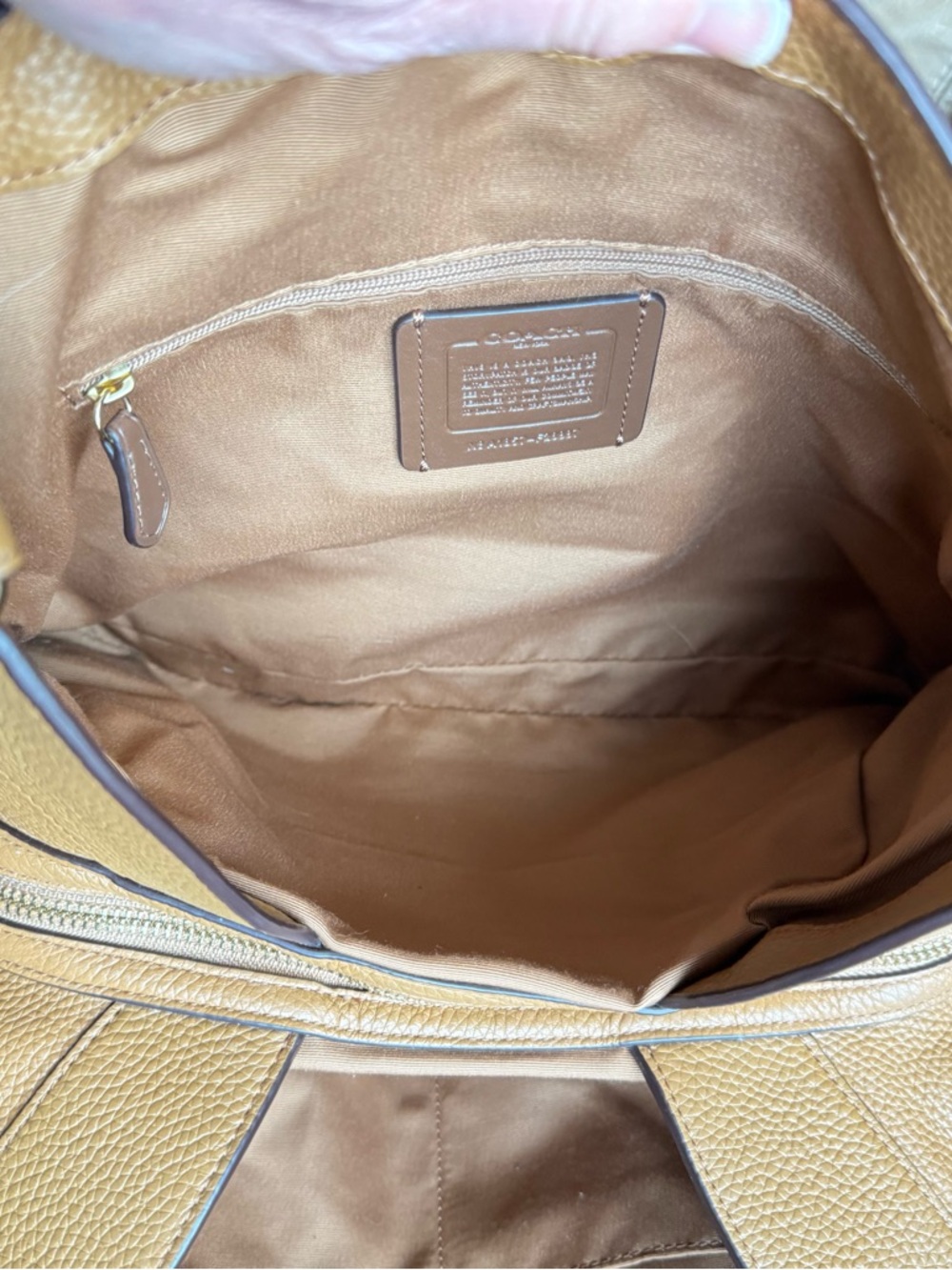 Coach Pebbled Leather Shoulder Bag in Light Tan - Picture 8 of 10